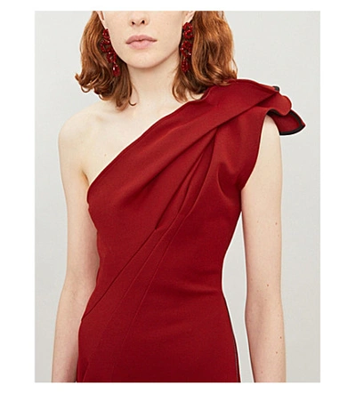 Shop Maticevski Virtuoso Sculpted One-shoulder Crepe Gown In Flame