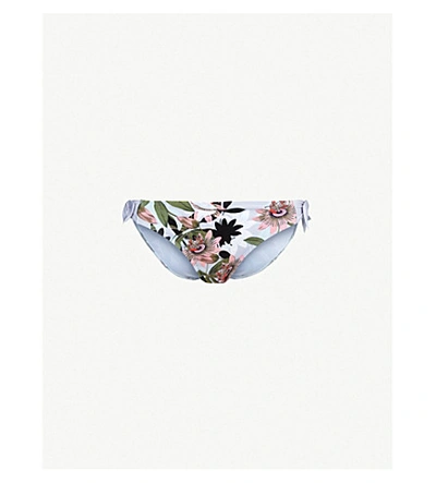Shop Ted Baker Belmera Floral-print Bikini Bottoms In Lt-blue