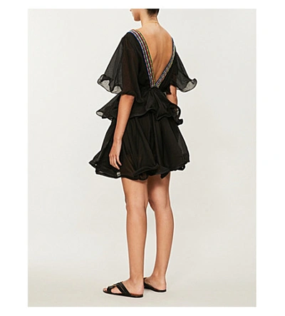 Shop Pitusa Talullah Cotton-voile Dress Mini Dress In Black