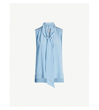 Shop Givenchy Necktie Silk-crepe Shirt In Sky Blue