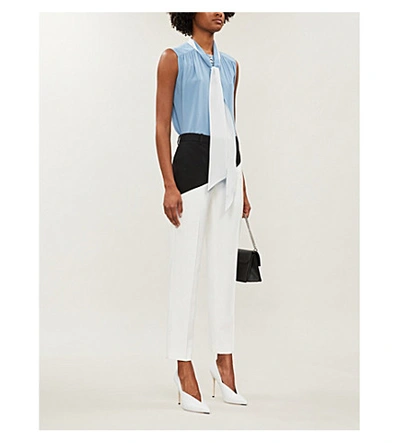 Shop Givenchy Necktie Silk-crepe Shirt In Sky Blue