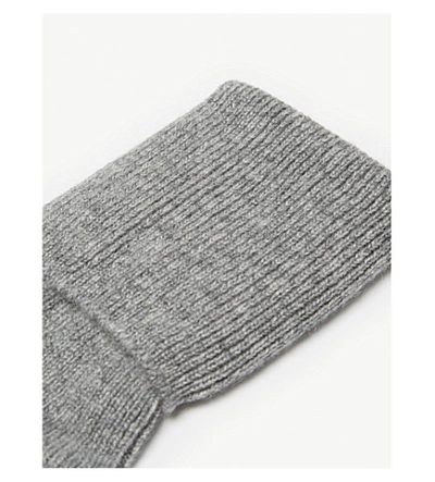 Shop Johnstons Ribbed Cashmere Socks In Light Grey