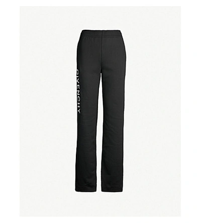Shop Givenchy Logo-embroidered Sports-jersey Jogging Bottoms In Black