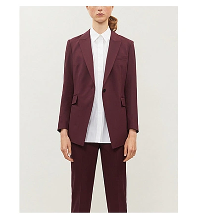 Shop Theory Etiennette Stretch-wool Blazer In Mulberry