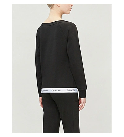 Shop Calvin Klein Women's 001 Black Modern Cotton Cotton-jersey Sweatshirt
