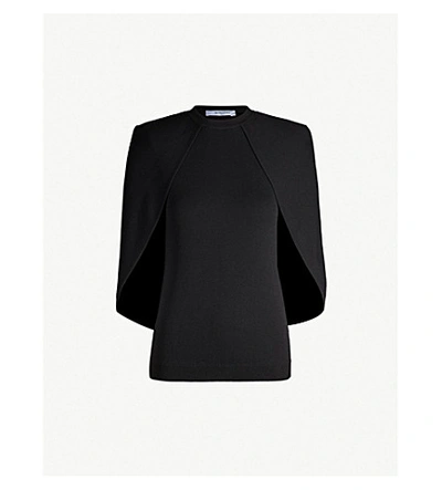 Shop Givenchy Cape-overlay Crepe Top In Black