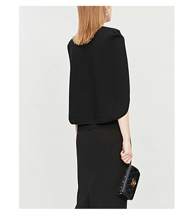 Shop Givenchy Cape-overlay Crepe Top In Black