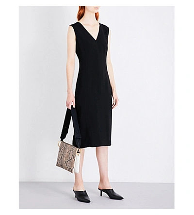 Shop Joseph Dana Tailored-fit Crepe Dress In Black