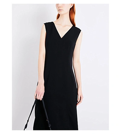 Shop Joseph Dana Tailored-fit Crepe Dress In Black