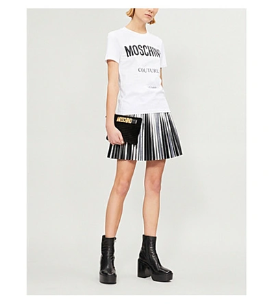 Shop Moschino Couture-print Cotton-jersey T-shirt In White