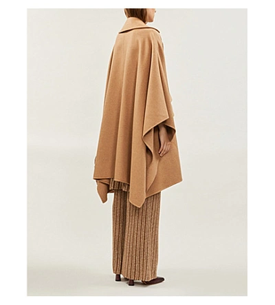Max Mara Eureka Relaxed-fit Double-breasted Wool Cape In Camel | ModeSens