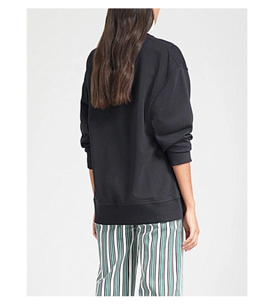 Shop Kenzo Womens Black Stripe Tiger-embroidered Cotton-jersey Sweatshirt