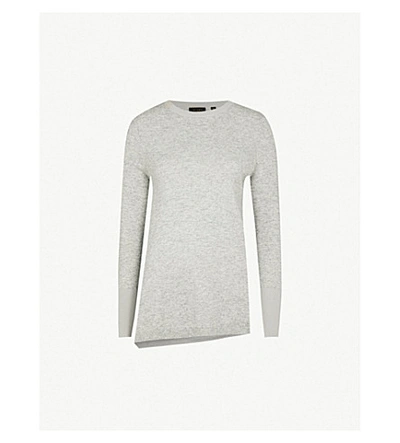 Shop Ted Baker Asymmetric Wool-blend Jumper In Grey