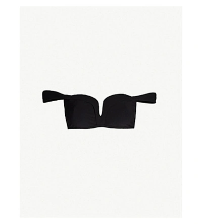 Shop Alexandra Miro Lola Off-the-shoulder Bikini Top In Blk