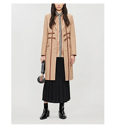 Shop Burberry Callington Belted Wool Trench Coat In Camel