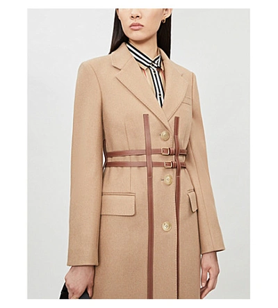 Shop Burberry Callington Belted Wool Trench Coat In Camel