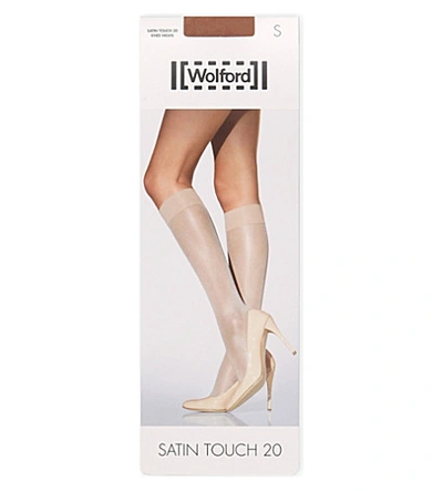 Wolford Womens Gobi Satin-touch Pop-socks In Gobi