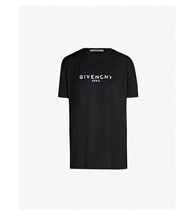 Shop Givenchy Logo-print Regular Fit Cotton-jersey T-shirt In White