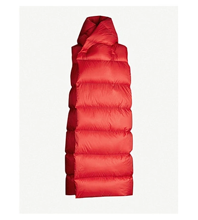 Shop Rick Owens Quilted Satin Gilet In Cardinal Red