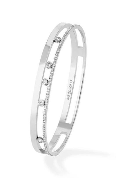 Messika Move Two Row Pave Diamond Bracelet In White Gold