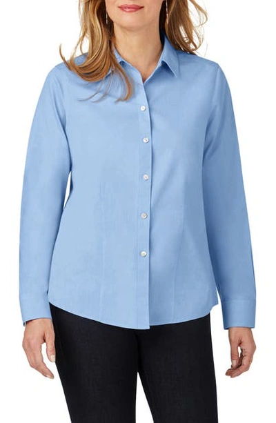 Shop Foxcroft Dianna Non-iron Cotton Shirt In French Blue