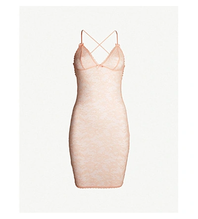 Shop Agent Provocateur Hinda Lace Chemise In Nude