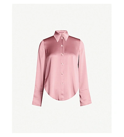 Shop Nanushka Mandine Long-sleeved Satin Shirt In Rose