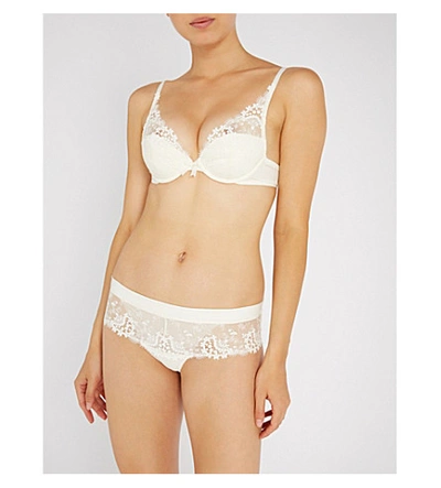 Simone Perele Wish Mesh And Lace Shorts In Ivory (cream)