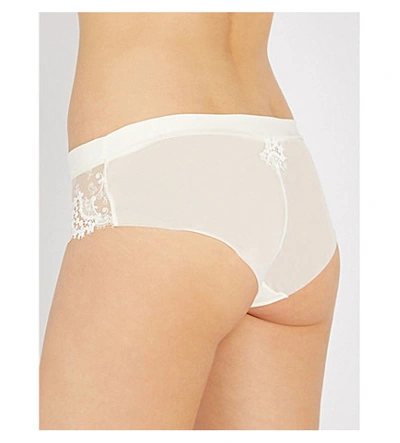 Simone Perele Wish Mesh And Lace Shorts In Ivory (cream)
