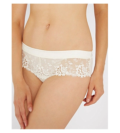 Simone Perele Wish Mesh And Lace Shorts In Ivory (cream)