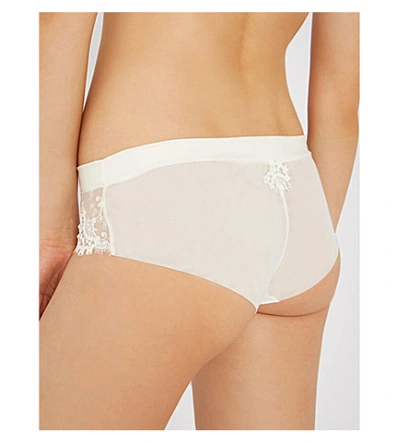 Simone Perele Wish Mesh And Lace Shorts In Ivory (cream)