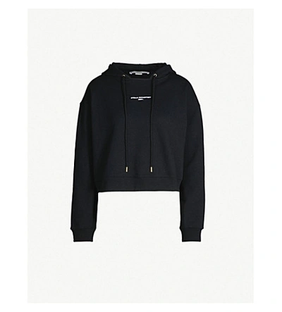 Shop Stella Mccartney Logo-print Cotton-jersey Hoody In Black