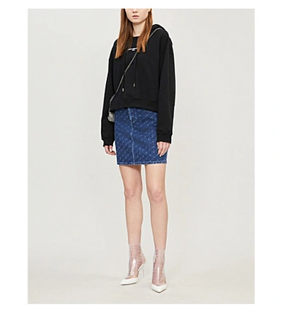 Shop Stella Mccartney Logo-print Cotton-jersey Hoody In Black