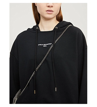 Shop Stella Mccartney Logo-print Cotton-jersey Hoody In Black