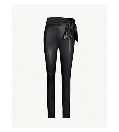 Shop J Brand X Elsa Hosk Friday High-rise Leather Leggings In Black