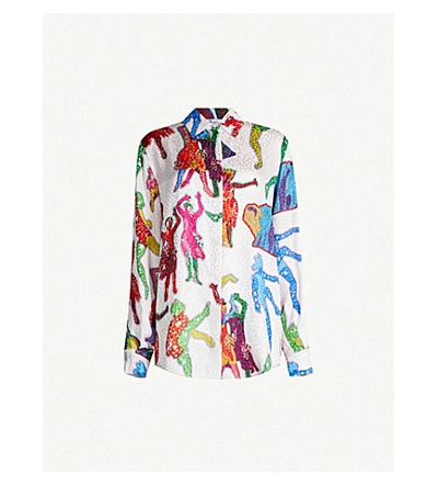 Shop Stella Mccartney Graphic-print Silk Shirt In Multi