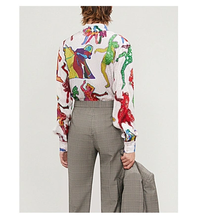 Shop Stella Mccartney Graphic-print Silk Shirt In Multi