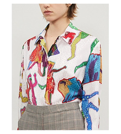 Shop Stella Mccartney Graphic-print Silk Shirt In Multi