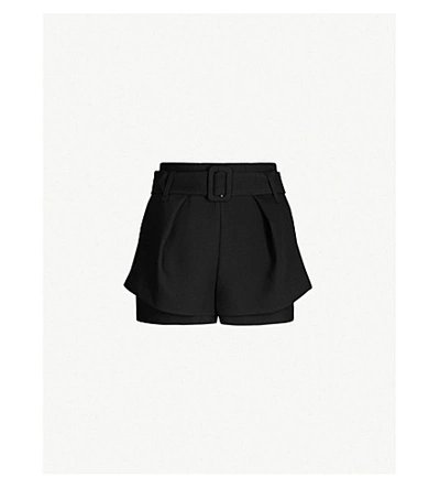 Shop Maje Karen High-rise Woven Shorts In Black 210