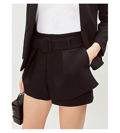 Shop Maje Karen High-rise Woven Shorts In Black 210