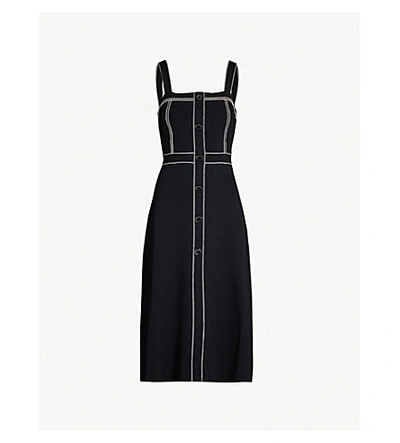 Shop Sandro Edith Sleeveless Knitted Midi Dress In Black
