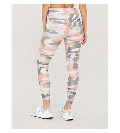 Shop Koral Camouflage-print Lustrous High-shine Stretch-jersey Leggings In Rose Quartz