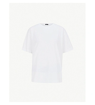 Shop Joseph Round-neck Cotton-jersey T-shirt In White