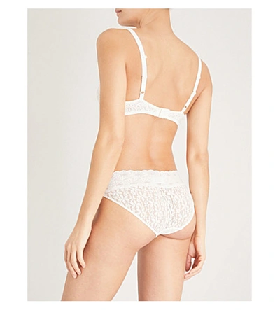 Shop Wacoal Halo Stretch-lace Moulded Underwired Bra In Ivory