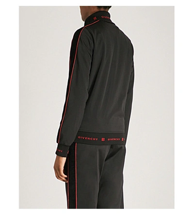 Shop Givenchy Logo-embroidered Jersey Jacket In Black/red