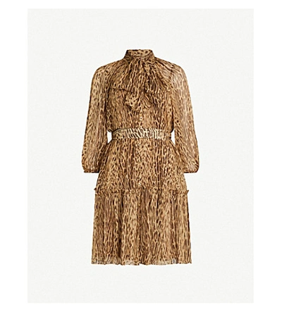 Shop Zimmermann Espionage Leopard-print Silk-chiffon Mini Dress In Animal