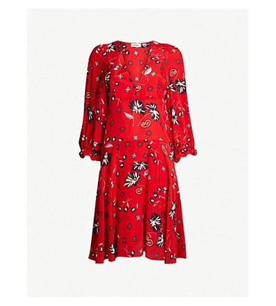 Shop Zadig & Voltaire Remi Floral-print Silk Mini Dress In Passion