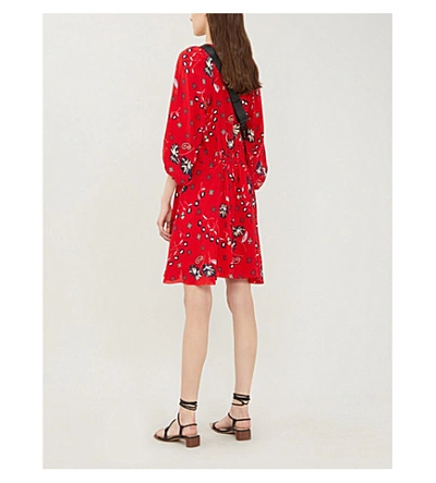 Shop Zadig & Voltaire Remi Floral-print Silk Mini Dress In Passion
