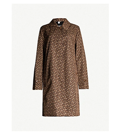 Shop Burberry Monogram Print Shell Car Coat In Bridle Brown Ip Pttn