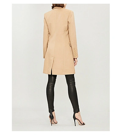 Shop Balmain Double-breasted Wool And Cashmere-blend Coat In Camel